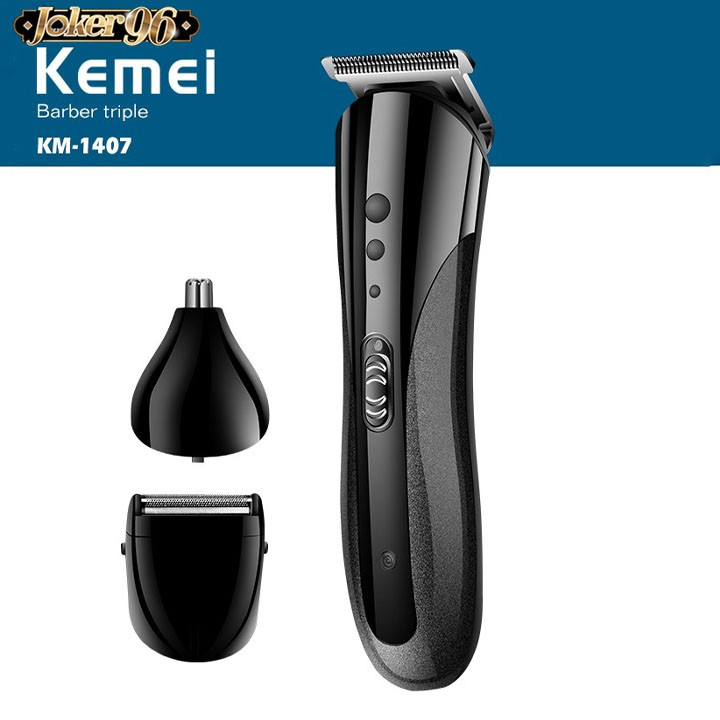 Tông đơ cắt tóc 3in1 Kemei-1047 đa năng, tỉa lông mũi, cạo râu, hớt hóc