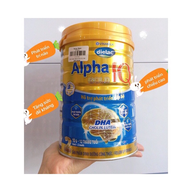 Sữa bột Vinamilk Dielac Alpha Gold IQ 1,2,3,4 lon 900g
