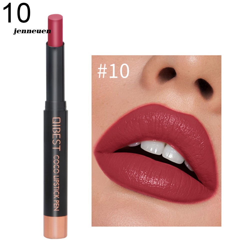 [Hàng mới về] Son môi màu lì dạng bút Qibest trang điểm làm đẹp lâu trôi quyến rũ