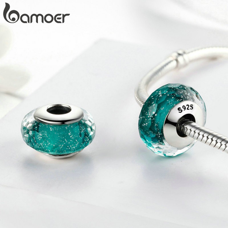 Mặt trang sức BAMOER từ bạc 925 dùng làm vòng tay thủ công trang trí xinh xắn