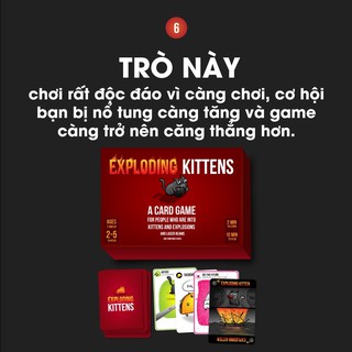 Bài mèo nổ cảm tử Exploding Kittens Boardgame (Đỏ)