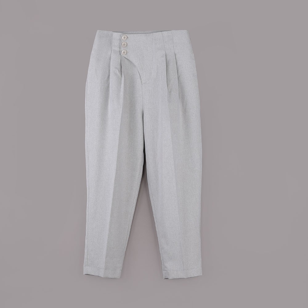 Quần nữ công sở thanh lịch, vạt chéo 3 cúc, chất chéo Hàn cao cấp TK Fashion - QK431