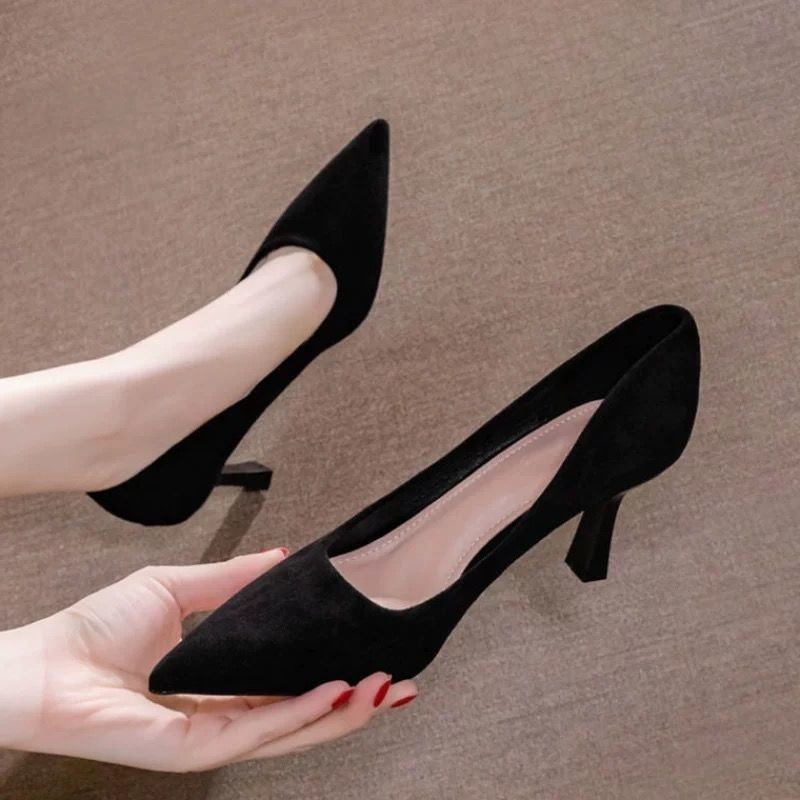 High heels women's stiletto heels New Single layer shoes interview teachers and students ceremonial shoes summer black w