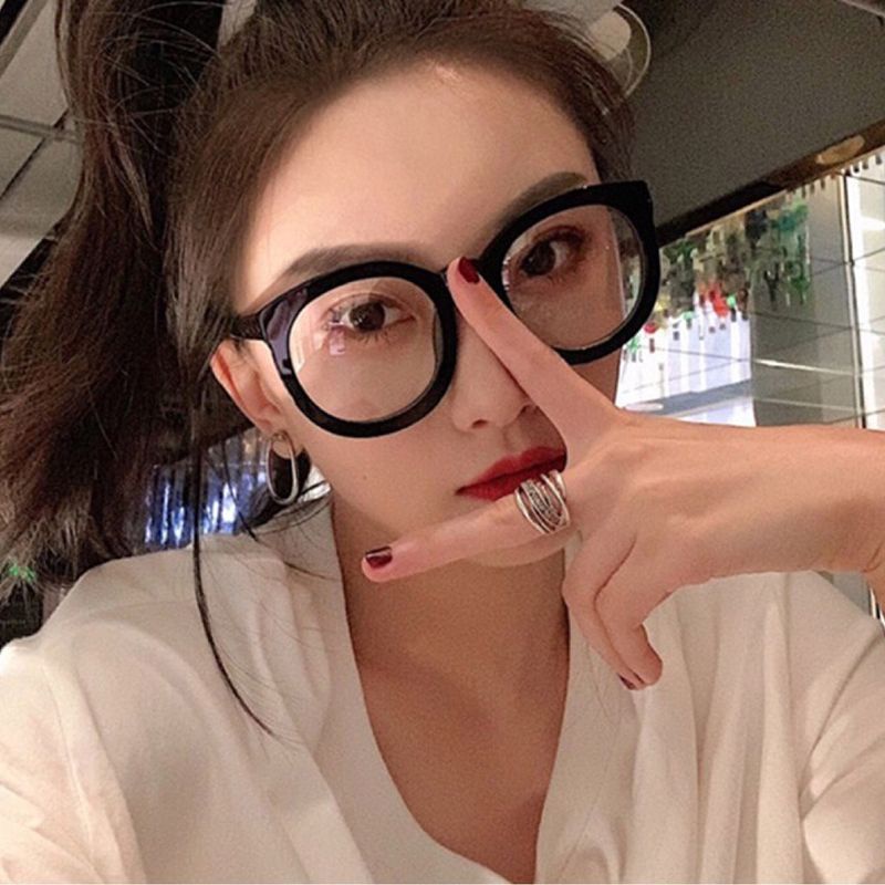 kính ngố tròn giả cận, có thể thay tròng kính cận
