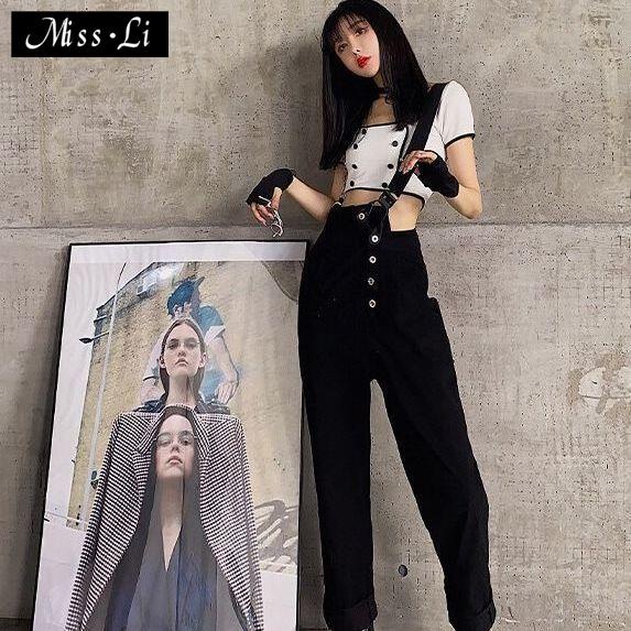 Chân Váy Denim Một Hàng Nút Lưng Cao Ôm Dáng Cá Tính
