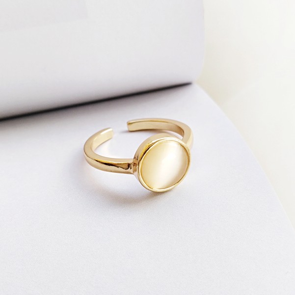 Nhẫn Hở Hình Tròn Họa Tiết Mắt Mèo Phong Cách Hàn Quốc Thời Trang Cho Nữ 0227