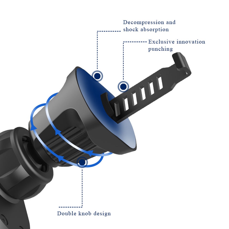 Giá Đỡ Điện Thoại Từ Tính Đầu Bi 17mm Gắn Lỗ Thông Gió Xe Hơi