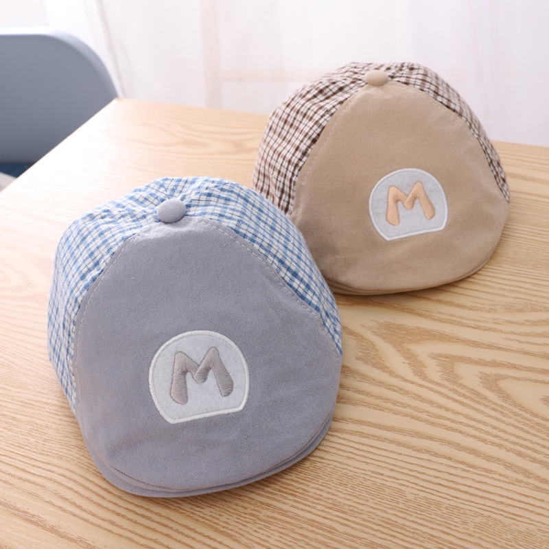 Mũ Beret Họa Tiết Ca Rô Thời Trang Dành Cho Bé