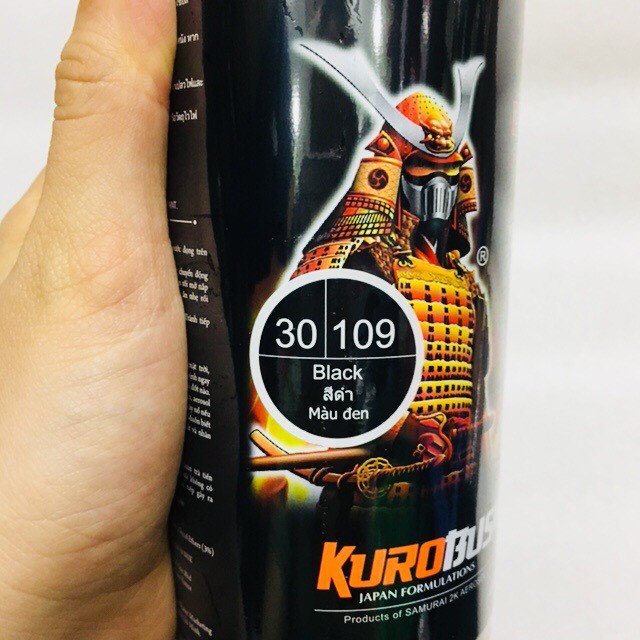 Sơn Xịt Samurai - 30/109 MÀU ĐEN BÓNG 400ML