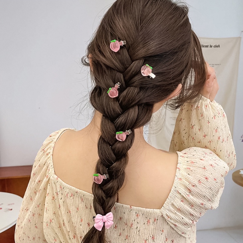 Kẹp Tóc Hình Nơ / Cá Mập Hai Mặt Dễ Thương Phong Cách Hàn Quốc Cho Bé Gái