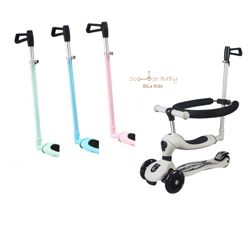 Bộ Tay đẩy scoot and ride BILA KIDS vòng bảo vệ, ô che, gác chân gấp gọn, giỏ xe, ghế tựa xe scooter cho bé,chòi chân