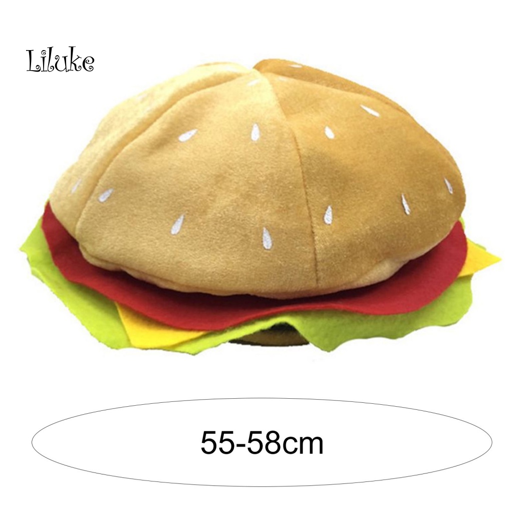 Mũ Cotton Màu Trơn Hình Hamburger Ngộ Nghĩnh