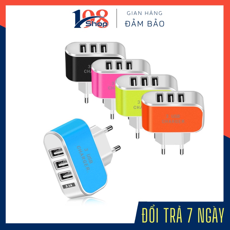 Củ Sạc 3 Cổng USB ❣️  SẠC CỰC NHANH  ❣️Cốc sạc nhiều cổng cao cấp dùng cho các thiết bị di động, sạc cùng lúc 3 thiết bị