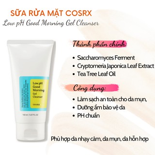 [HÀNG CHUẨN] SỮA RỬA MẶT CORSX LOW PH GOOD MORNING GEL CLEANSER