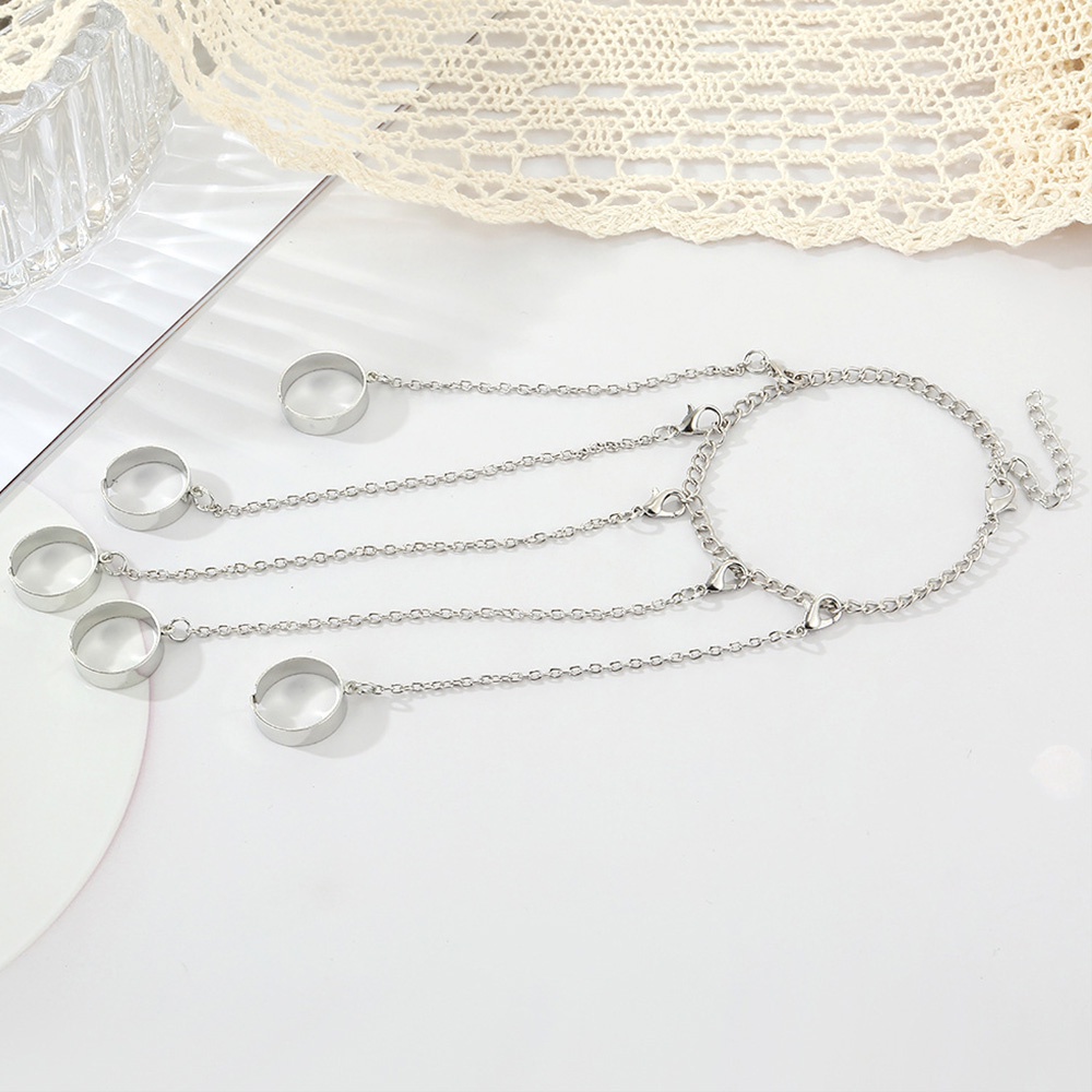 Bộ Nhẫn Đeo Tay Mạ Bạc Đính Đá Thời Trang Cho Nữ