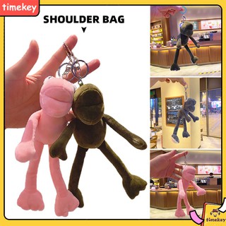 Móc khóa hình chú ếch chân dài nhồi bông đáng yêu