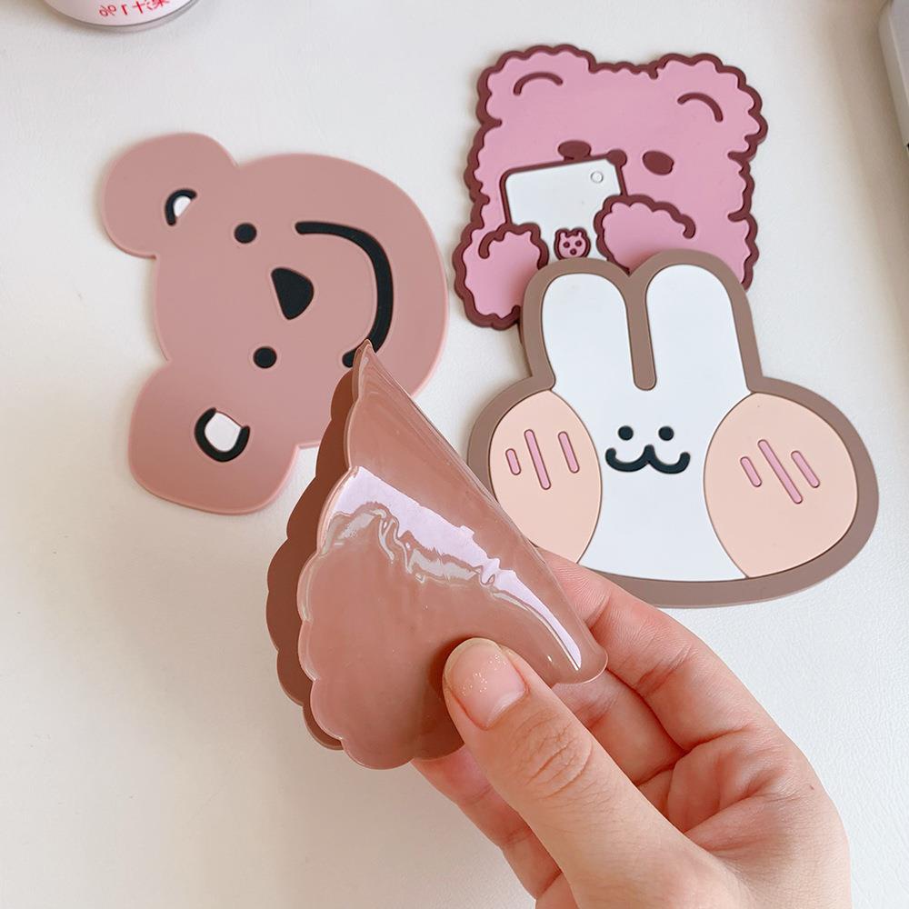 Đế Lót Ly Cách Nhiệt Chống Trượt Thiết Kế Hình Thỏ / Gấu Hoạt Hình Dễ Thương Phong Cách Nhật Bản