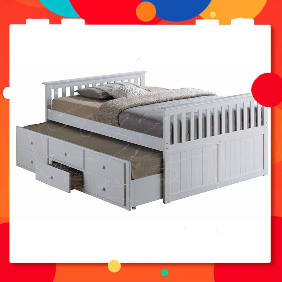 ̣[XẢ HÀNG] Giường Tầng Hộp Viking - 1m2 -Nâu