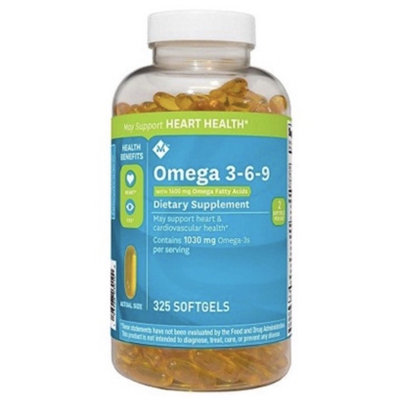 Omega 369, viên uống Omega 3-6-9 Heart Health 325 viên của Mỹ