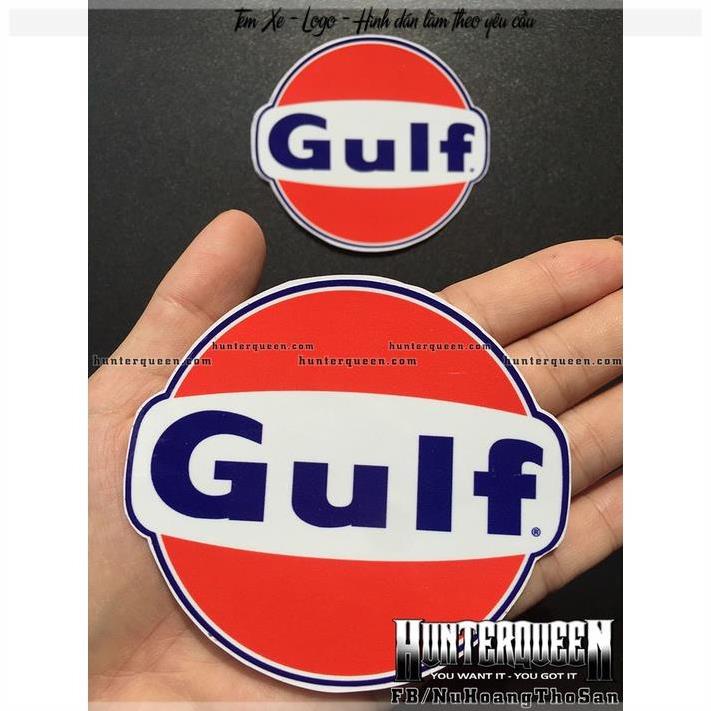 Logo Gulf . Decal hình dán sticker xe gắn máy. Chống nước, không bay màu