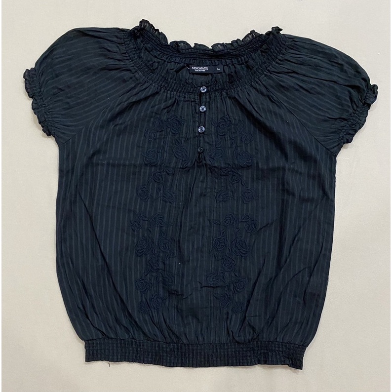 Áo bo chun thêu hoa Nino.maxx  - Thanh lý vnxk