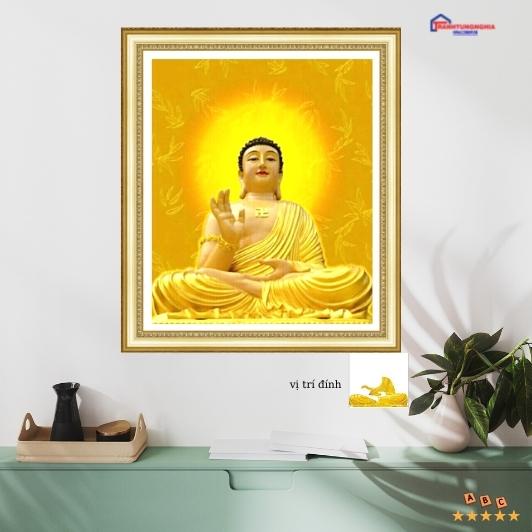 Tranh đính đá, tranh thêu chữ thập phật tổ