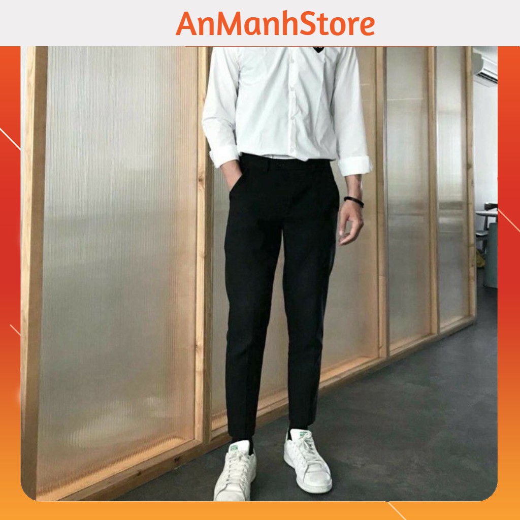 (6 MÀU) Quần vải nam dáng Hàn Quốc ống côn co dãn | BigBuy360 - bigbuy360.vn