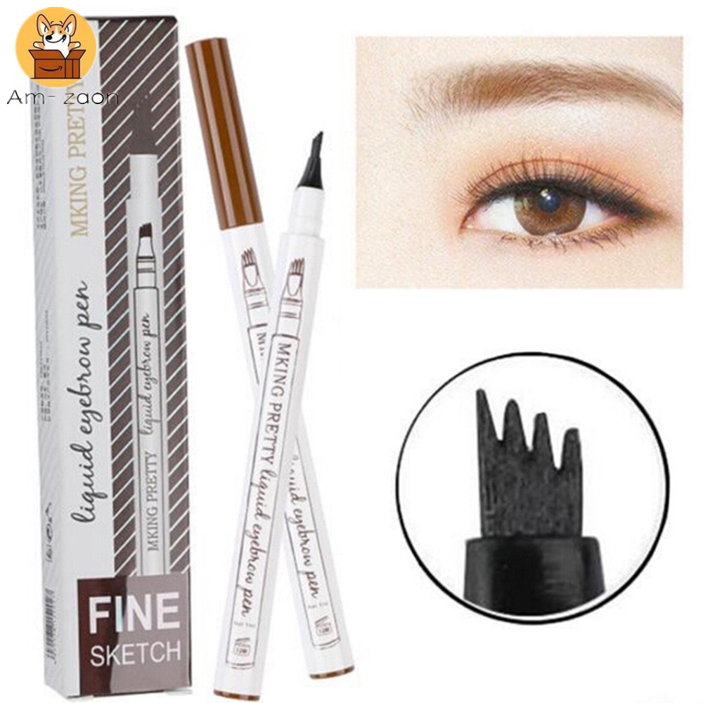 Bút Kẻ Lông Mày 4 Màu Tùy Chọn Nhanh Khô Lâu Trôi Tiện Dụng