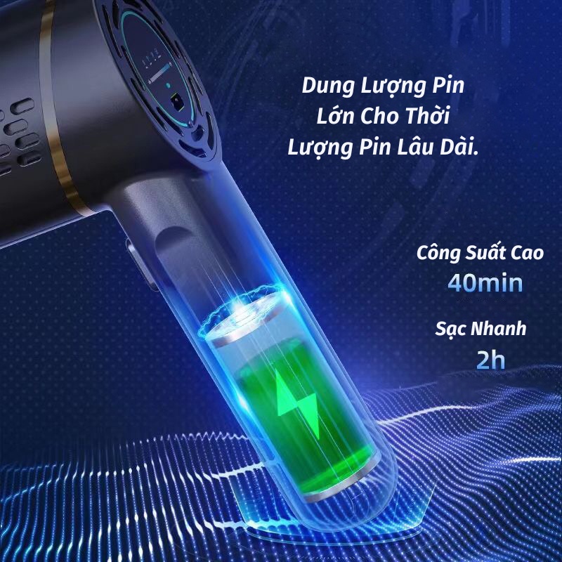Máy Hút Bụi Mini Máy Hút Bụi Cầm Tay Không Dây Hut Bui Ô Tô Sạch Bui Mịn Lông Chó Mèo Và Ga Gối ASAKI OFFICIAL