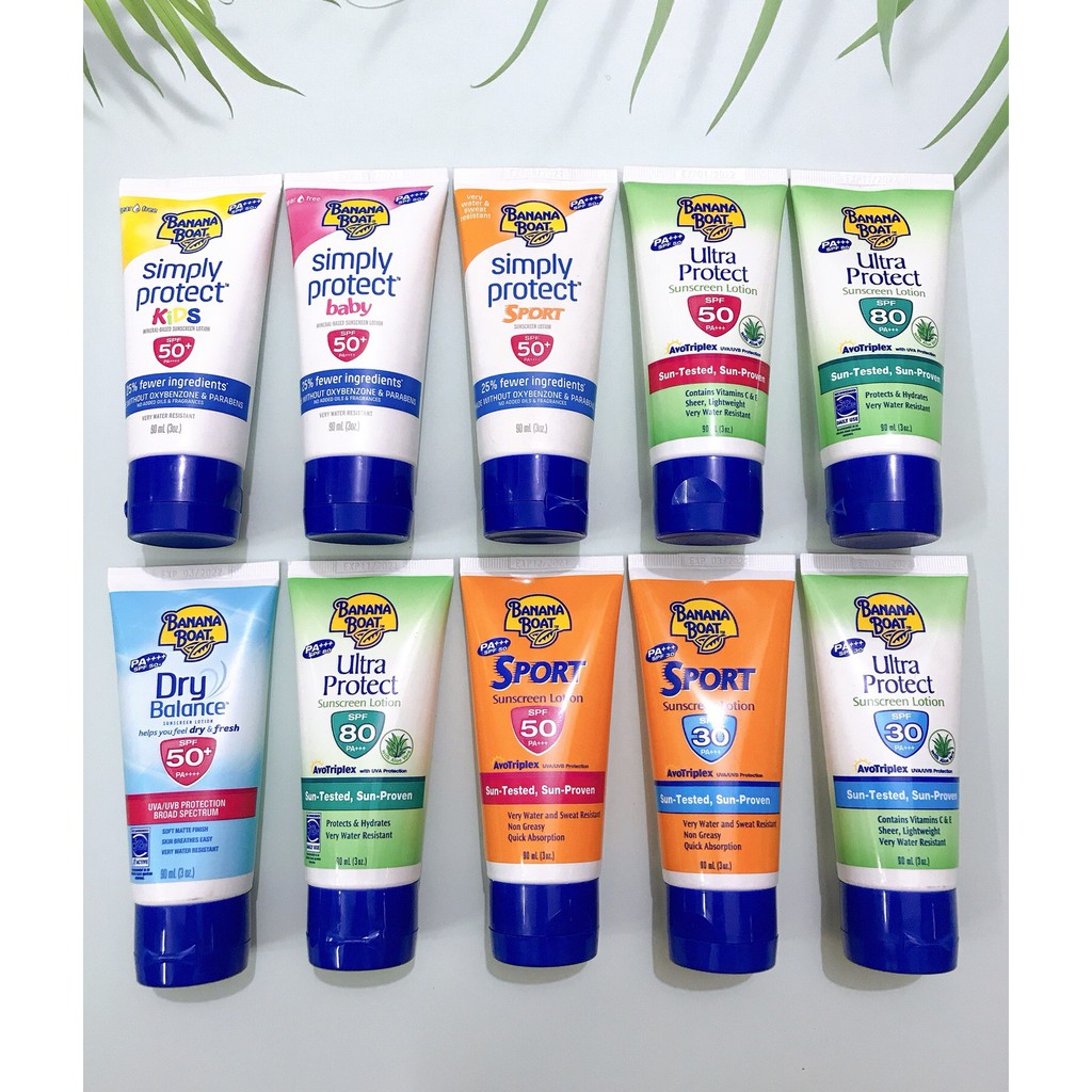 [Nhập Khẩu Mỹ]Kem Chống Nắng Thương Hiệu Banana Boat SPF50-&gt;110_90ml Các Loại