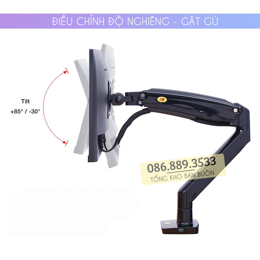 Giá treo màn hình máy tính NB F100A 22 - 35 inch - Mới 2021 [Tương Đương NB H100 - Cao Cấp Hơn NB H80 &amp; NB F80]