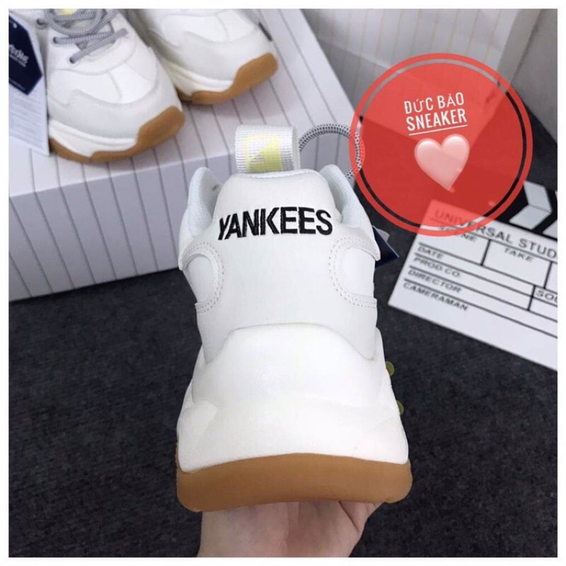 Giày mlb Ny đế nâu 11 ❤️FREE SHIP❤️  Giày da thật ,để phân tầng ,chữ in cao cấp ,  thể thao nam nữ sneaker