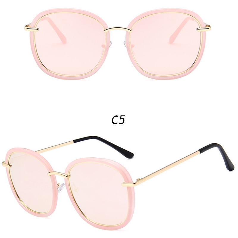 (Hàng Có Sẵn) Kính Mát Hình Oval Chống Tia Uv Phong Cách Retro