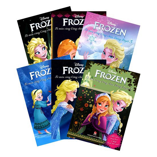 Sách - combo 6 cuốn: Tô Màu Cùng Công Chúa Băng Tuyết Frozen (NXB Kim Đồng) Gigabook