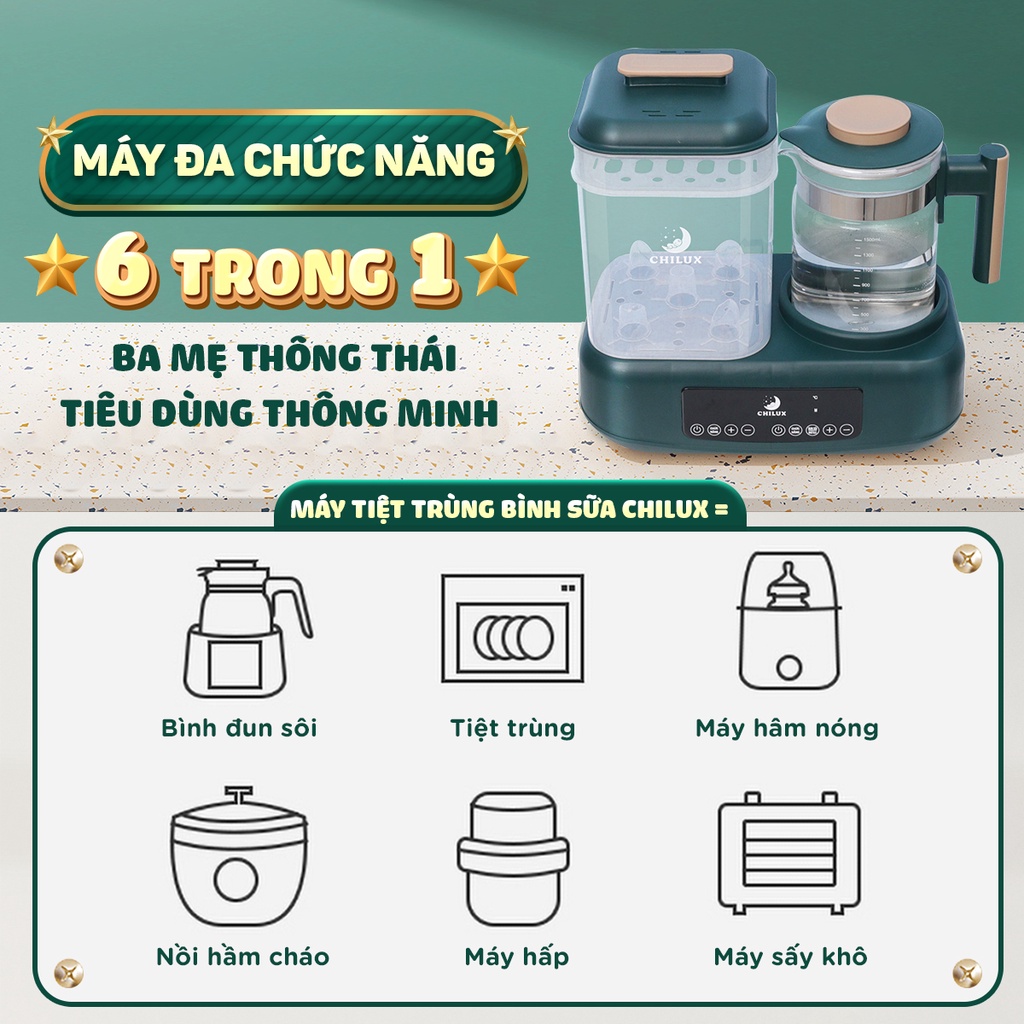 Máy Tiệt Trùng Sấy Khô Hâm Sữa Chilux C1 - Bảo hành 2 năm chính hãng, miễn phí vận chuyển toàn quốc