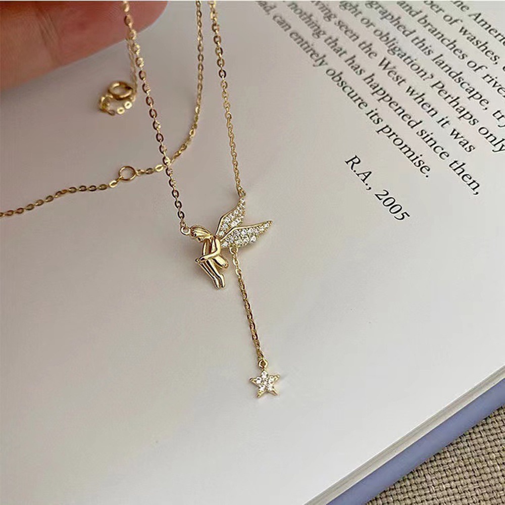 Vòng cổ Mặt Hình Thiên Thần Đính Đá Sang Trọng Cho Nữ