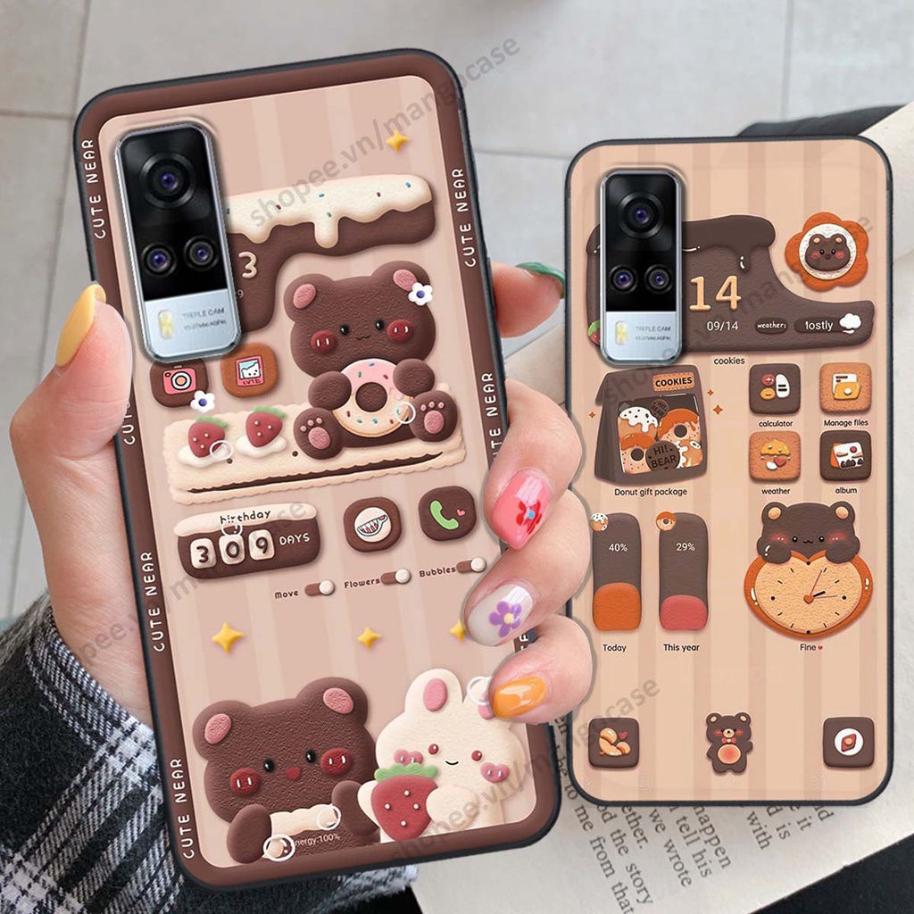 Ốp lưng Vivo Y51 2020 hình gấu, thỏ, đồng hồ cute dễ thương