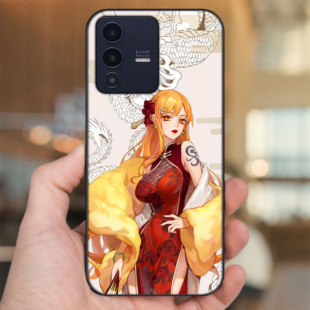 Ốp lưng Vivo V23 5G viền đen in hình Nami One Piece Đảo Hải Tặc