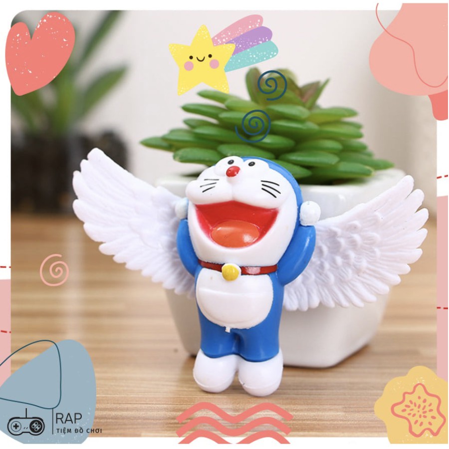 Set 6 mô hình đồ chơi nhiều tư thế trang trí Doraemon dễ thương - S6.01