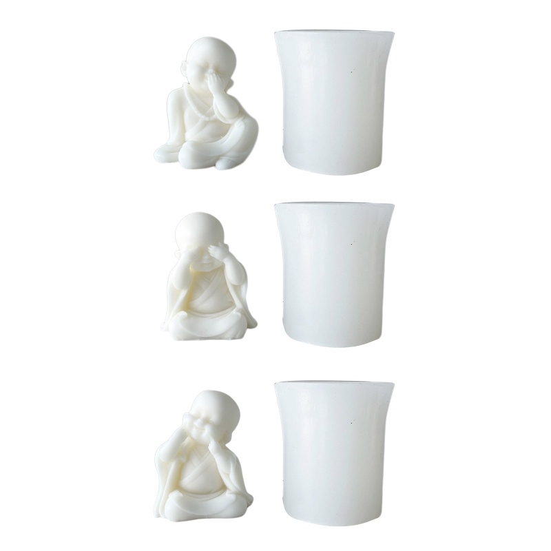 Khuôn Silicone Làm Đất Sét Thủ Công Hình Chú Tiểu Nhỏ