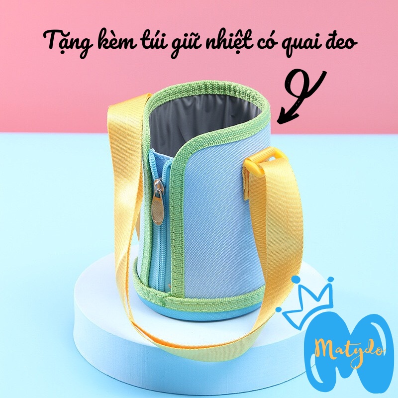 Bình giữ nhiệt cho bé MATYDO đi học đi chơi cute dễ thương bình đựng thực phẩm, đựng sữa tốt nhất cho trẻ 550ml
