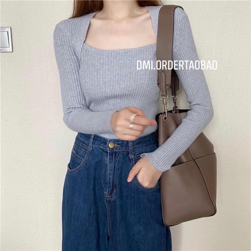 ÁO LEN BODY CỔ VUÔNG SIÊU XINH | BigBuy360 - bigbuy360.vn