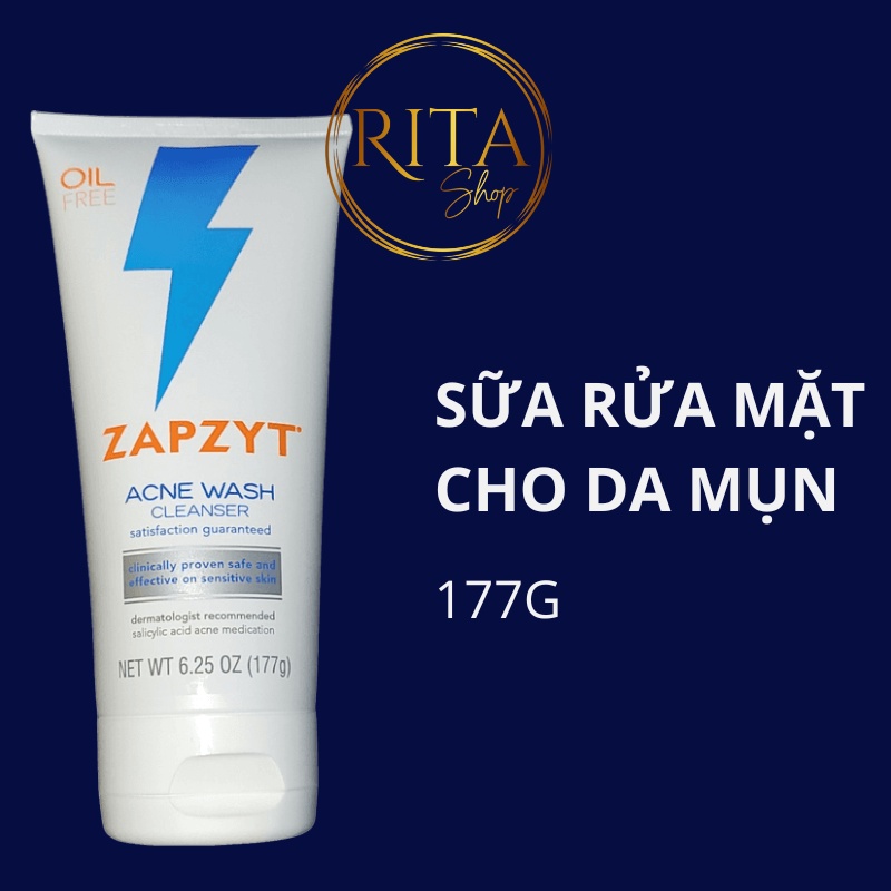 [Bill Mỹ] Sữa rửa mặt loại bỏ mụn dạng gel Zapzyt oil-free 2% Salicylic Acid (BHA) Acne Wash Cleanser