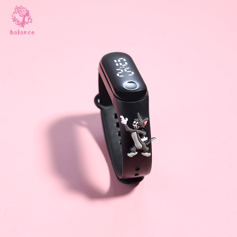 Đồng hồ led điện tử màn hình cảm ứng búp bê hoạt hình chống nước cho trẻ em