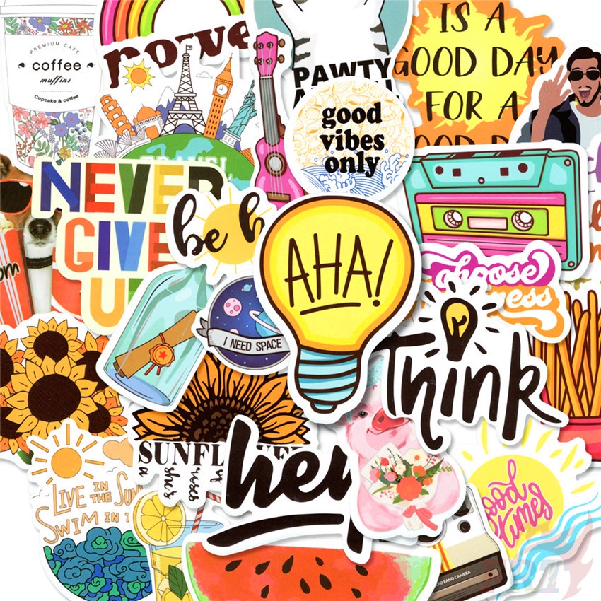 25Pcs/Set ❉ VSCO Sunshine Healing Slang Stickers ❉ DIY Fashion Waterproof Doodle Decals Stickers