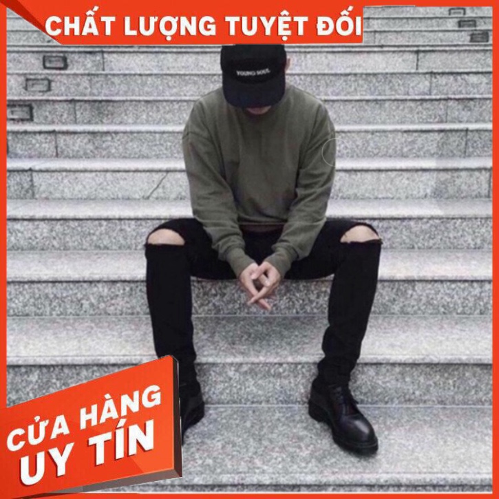 Quần jean nam rách gối phong cách hàn quốc - Hàng nhập khẩu