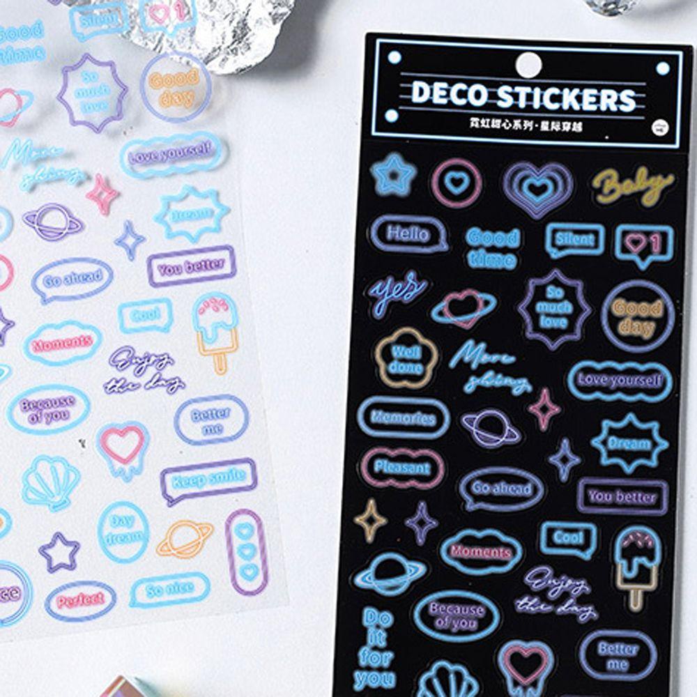 Miếng Dán Chữ Tiếng Anh Màu Cầu Vồng Sặc Sỡ Trang Trí Điện Thoại / Sổ Tay