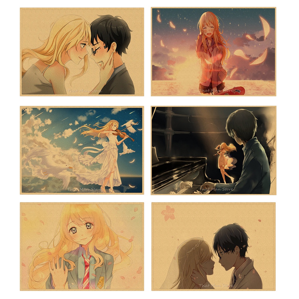 Poster dán tường in hình phim Your Lie in April 42*30CM | BigBuy360 - bigbuy360.vn