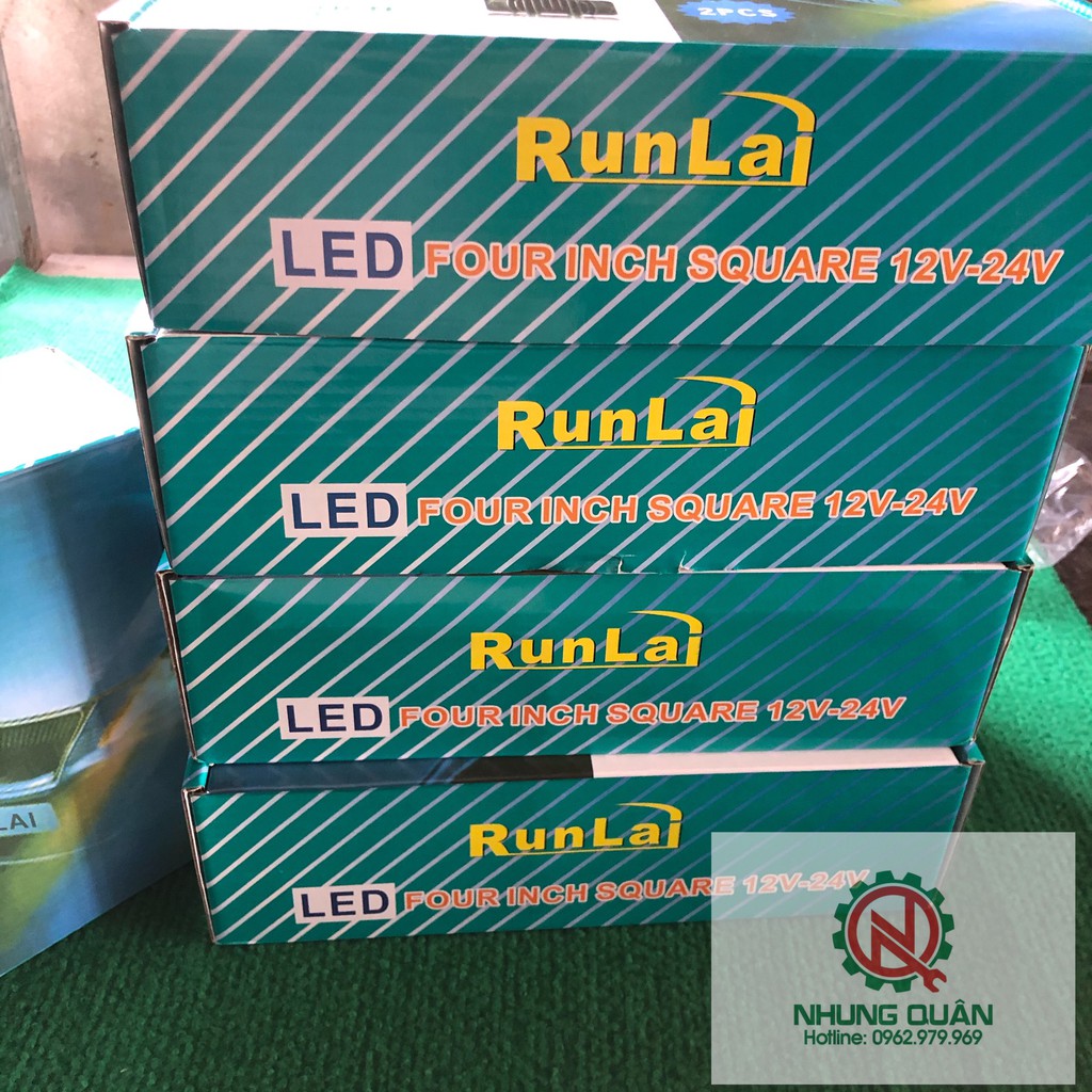 1 ĐÔI Đèn Led 8 Mắt Runlai Siêu bền Siêu Sáng, sử dụng chung điện 12v và 24v