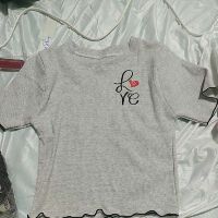 Áo thun gân croptop body nữ tay lỡ size 40-50kg